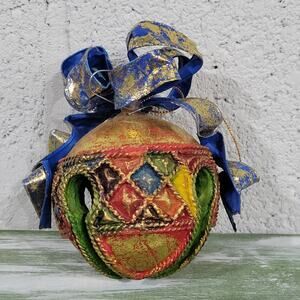 RETIRED Dept 56 Round Christmas Ornament with Bow from the Silk Road Series EUC